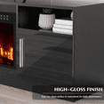 thumbnail image 4 of Waleaf 70" Fireplace TV Stand with 36'' Fireplace Up to 80" TVs, Media TV Console with Highlight Storage Cabinet, 4 of 10