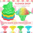 thumbnail image 3 of 200 Pieces 4 Oz Colorful Shaved Ice Cups Flower Shaped Snow Cone Leak Proof Plastic Snack Cream Bowls, 3 of 7