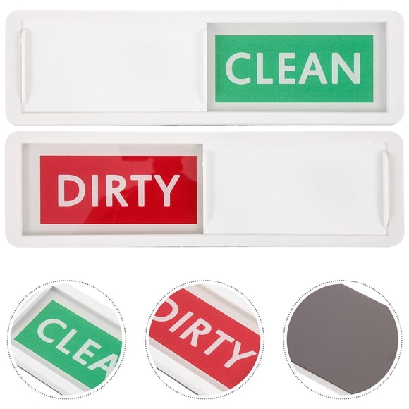 OULII 2Pcs Dishwasher Clean Dirty Sign Magnet Clean or Dirty Status for Family