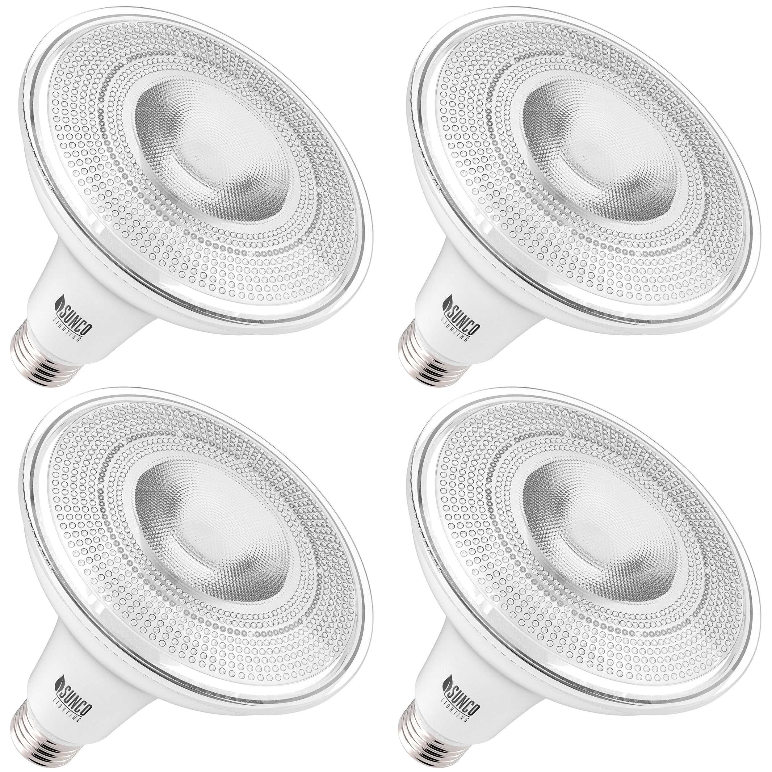 Sunco Lighting 4 Pack PAR38 LED Bulb, Dusk to Dawn + Radar Motion, 13W=100W, 5000K Daylight