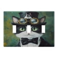 thumbnail image 2 of Switch Panel 4.48x6.37In Switch Plate Wall Panel Living Room Kitchen Bedroom Study Switch Panel Stylish Decoration Black Cat in Suit, 2 of 8