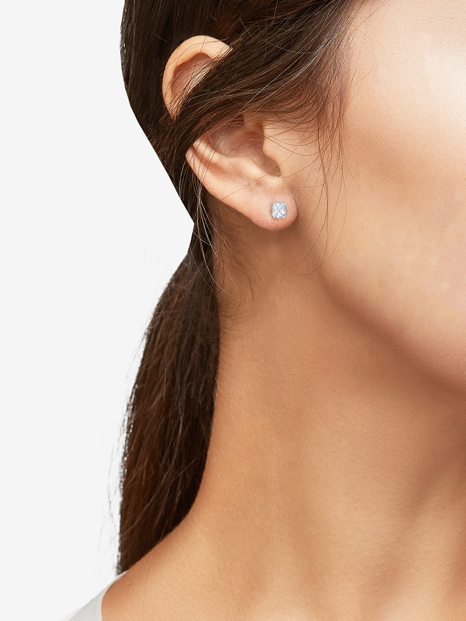 Time and Tru Women's Jewelry Essentials Simulated Diamond Stud Earrings, 6-Pack