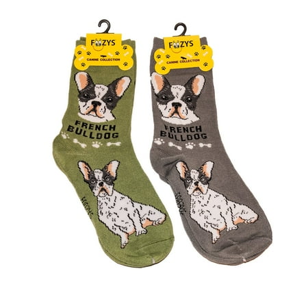 

Foozys Unisex Crew Socks Canine Collection (French Bulldog)