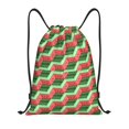 thumbnail image 1 of Xecao Geometric Watermelon Pattern Sports Drawstring Backpack - String Swim Gym Bag with Wet Proof Pocket for Women&Men-Medium, 1 of 6