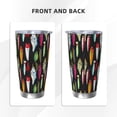 thumbnail image 3 of Daiia Colorful Fishing Lures Printed 20oz Insulated Coffee Cup with Straw Topper, Fully Spill Proof Travel Coffee Mug, Stainless Steel Tumbler for Work Home Outdoor Car-Straw, 3 of 8