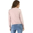thumbnail image 6 of INSPIRE CHIC Women's Lightweight Stand Collar Zip up Biker Moto Jacket S Pink, 6 of 9