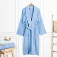 thumbnail image 3 of 100% Cotton Turkish Bathrobes, Soft Absorbent Lightweight Men Robes, 2X-Large, Sky Blue, 3 of 9