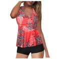 thumbnail image 1 of AMERTEER Plus Size Swimsuit Women Tankini Swimsuit Tummy Control Top With Shorts Two Piece Bathing Suit, 1 of 4