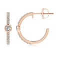 thumbnail image 2 of ANGARA Natural Bezel-Set Diamond Hoop Earrings in 14K Rose Gold for Women (Size-2.8mm| Color-K| Clarity-I3) | April Birthstone, Anniversary, Jewelry Gift for Women | Natural Diamond Earrings, 2 of 7