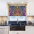 thumbnail image 5 of Yayeee Kitchen Curtains Tier Pair Light Filtering 27"x36" Rod Pocket Short Cafe Window Panel, Pink Wavy Plaid, 5 of 7