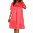thumbnail image 5 of Sakmal Lace Nightgowns for Women Victorian Loungewear Red Short Sleeve Nightgowns for Women, 5 of 5