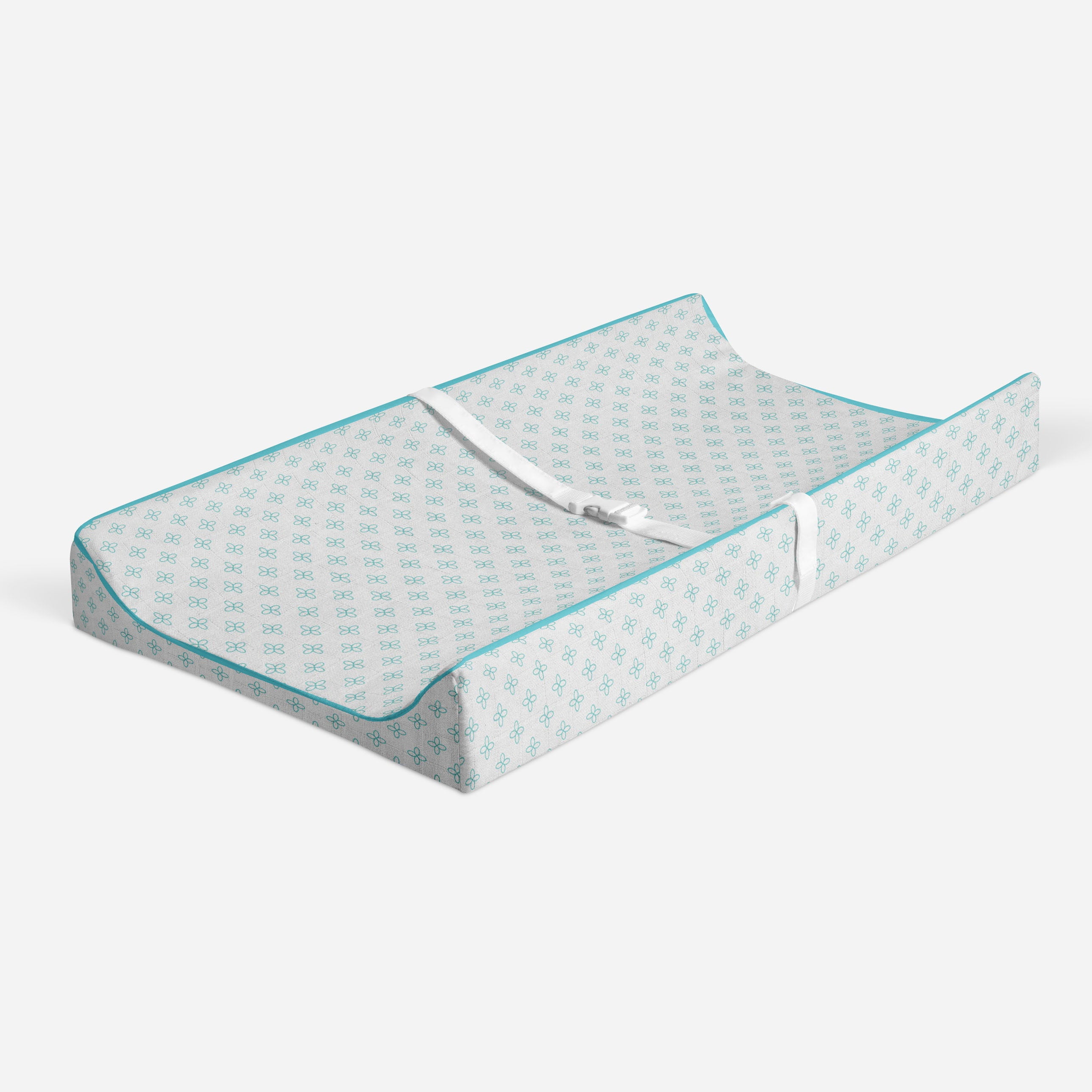 Bacati - Petals Aqua Quilted Muslin Changing Pad Cover