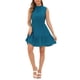 thumbnail image 2 of Vestido INSPIRE CHIC para Mujeres Sin Mangas Cuello Redondo Con Volantes Atado A Línea Vestido Plisado L Azul, 2 of 6
