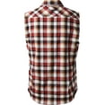 thumbnail image 2 of Hat and Beyond Men's Casual Button Down Sleeveless Plaid Shirts, 2 of 5