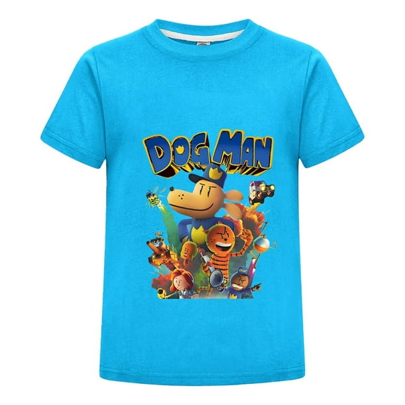 Dog Man Fire Squad Graphic Shirt for Kids – Boys Girls T-Shirt Tee Top with Bold Heroic Print