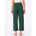 thumbnail image 4 of DARING DIVA Women's Wide Leg High Waist Ribbed Knit Loungewear XS Dark Green, 4 of 6