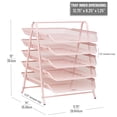 thumbnail image 4 of Mind Reader 5-Tier Paper Tray, Desktop Organizer, File Storage, Workspace, Office, Metal, Pink, 4 of 8