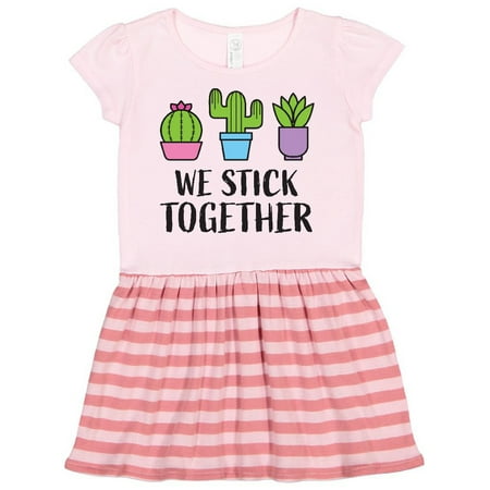 

Inktastic We Stick Together with Cacti and Succulent Gift Toddler Girl Dress