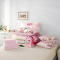thumbnail image 6 of Homewish Romantic Pink Rose 7pcs Bedding Comforter Set,Happy Velantine'S Day Queen Bedding Sets,Country Flower Floral Queen Sheet Sets For Girls,Luxury Bedroom Decor Reversible, 6 of 8