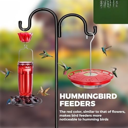 2 Pack 16 OZ Disc Hummingbird Feeders for Outdoors Hanging, 6 Bee Proof Feeding Ports Humming Nectar Bird Feeder, Ant Moat Easy to Refill & Clean Leak-Proof, Garden Décor Gifts for Women Mom