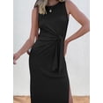 thumbnail image 4 of ANRABESS Womens Summer Casual Sleeveless T Shirt Midi Dress Slim Fit Tie Waist Split Tank Long Dresses 2026 Vacation Sundress, 4 of 12