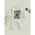thumbnail image 2 of Newborn Infant Baby Boy Girl On Sundays We Watch Football with Daddy/Mommy Onesie Romper Jumpsuit Baby Football Outfit, 2 of 7