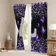 thumbnail image 3 of Feelyou Glitter Letter L Black Out Curtains for Girls, Dreamy Kawaii Butterfly Curtains Pack of 2 (42x63 Each), Purple Fashion Bedroom Curtains, Blackout Curtains Bedroom Decor, 3 of 6