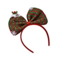thumbnail image 1 of Diadema con lazo navideño, aro para el pelo con lazo, aro para el pelo navideño para mujeres y niñas, fiesta de cosplay, escolares, regalos de Raya roja y verde, 1 of 8