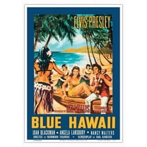 Blue Hawaii - Elvis Presley - Vintage Film Movie Poster by Mauro Colizzi c.1961 - Master Art Print 10in x 14in