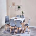 thumbnail image 5 of HLONK A set of 4, ABS PP plastic shell Nordic dining chairs, beech wood legs, suitable for dining room, living room, office, bedroom, gray, 5 of 5