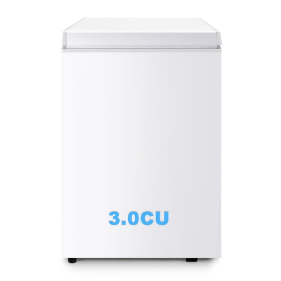 Winfire Free‑Standing Compact Chest Deep Freezer, 3.0 Cu.Ft Capacity Top‑Opening Mini Freezer Unit, 7 Adjustable Temperature Settings & Removable Storage Basket, Perfect for Home, Dorm, Garage, Offic