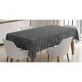 thumbnail image 1 of Fish Tablecloth, Vintage Geometric Animal Design with Lines Retro Marine Pattern Fish Skeleton Image, Rectangle Satin Table Cover for Dining Room and Kitchen, 60" X 84", Multicolor, by Ambesonne, 1 of 2