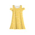 thumbnail image 4 of XADYUY Girls Sleeveless Dresses Casual A-Line Sleeveless Toddler Skater Polka Dot Loose Crew Neck Swing kids sundresses girls 4-16,Yellow 4-5 Years, 4 of 6