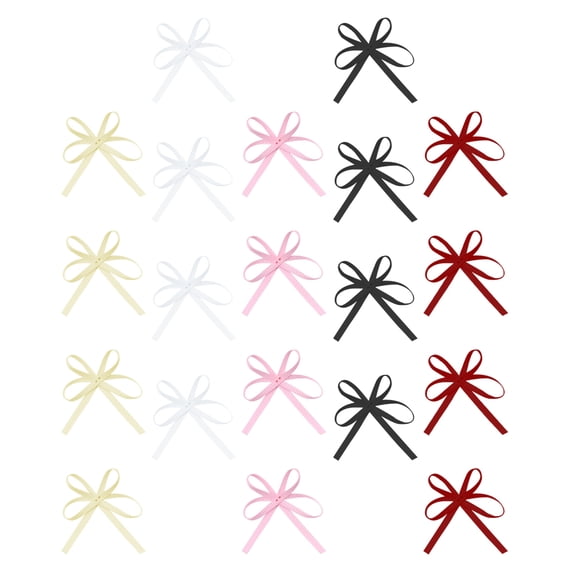 FELTECHELECTR 100pcs Mini Ribbon Craft Bows Assorted Colors Polyester Decorative for Party Event Planning and Crafts