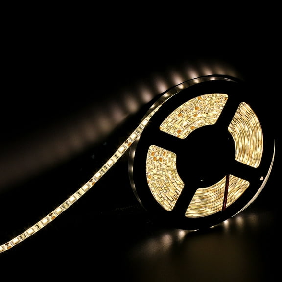 SUPERNIGHT 16.4FT 5M SMD 5050 Waterproof 300LEDs Warm White LED Strip Light ,LED Flexible Ribbon Lighting Strip (Warm White)