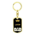 thumbnail image 4 of Laperm Cat Dad King Keychain Stainless Steel or 18k Gold, 4 of 10