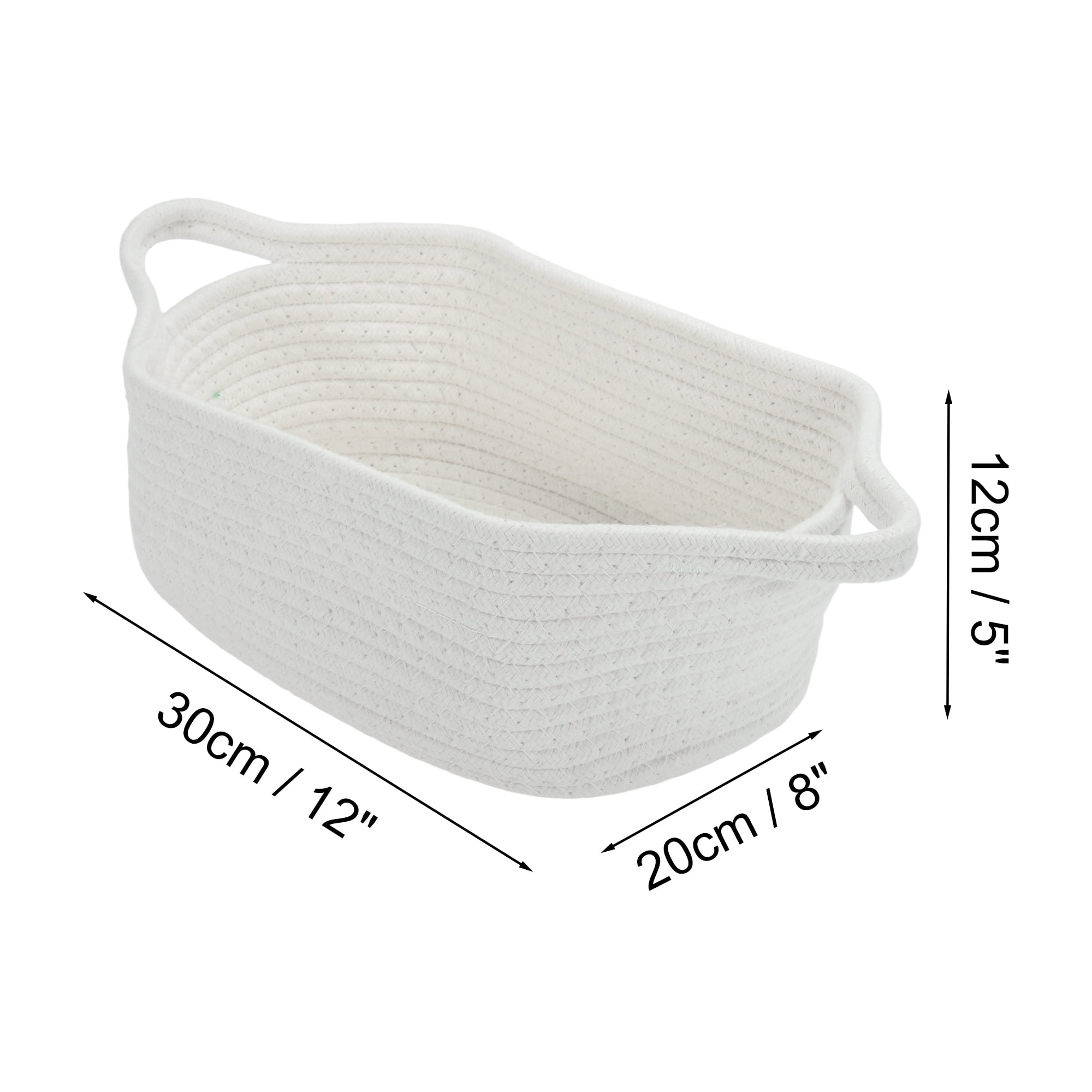 Unique Bargains Woven Empty Gift Decorative Basket with Gift Bag and Ribbon White