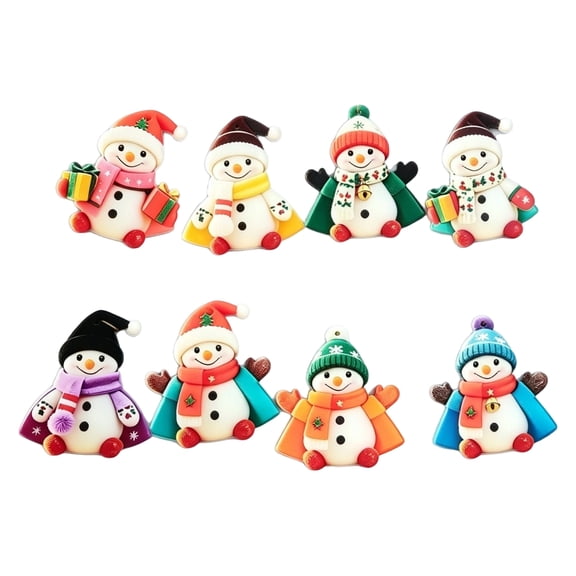 Christmas Tree Ornaments Colorful Snowman Figurine Hanging Set 16 Piece Christmas Tree Decorations for Holiday Indoor Home Party Display