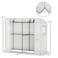 thumbnail image 2 of FASCK 6.6' x 2.5' x 5.6' Lean-to Small Greenhouse for Outdoors, Portable Greenhouse with UV-Resistant PE Cover, Walk-in Green House with Roll-up Door and Mesh Windows,White, 2 of 10