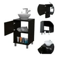 thumbnail image 4 of Gouda 18" Single Bathroom Vanity, One Open Shelf, Single Door Cabinet Black, 4 of 7