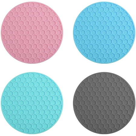 

4pcs Rubber Jar Opener Rubber Bottle Opener Honeycomb Bottle Lid Opener Multi-Purpose Bottle Gripper Bottle Opener Pad for The Elder Kid People with Arthritic Hands (Multicolor)