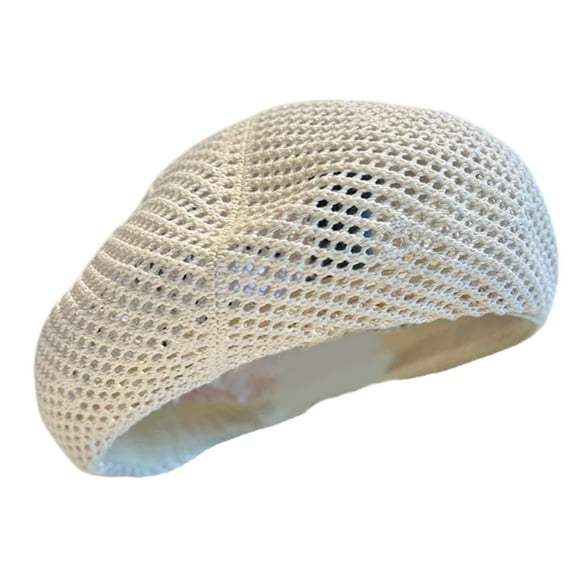 Cotton Blend Mesh Beret Hat For Women Comfortable Light Headwear Outdoor Activities