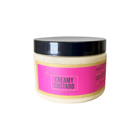 by L. Jones Creamy Custard Reconstructive Treatment for Damaged & Chemically Treated Hair – Protein & Moisture Deep Conditioner for Strength, Repair & Softness – Salon Quality Hair Mask