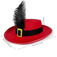 thumbnail image 2 of Byoo Toddler Boys Feather Decorated Top Hat Wide Brim Vintage Western Fashion Top Hats, 2 of 3