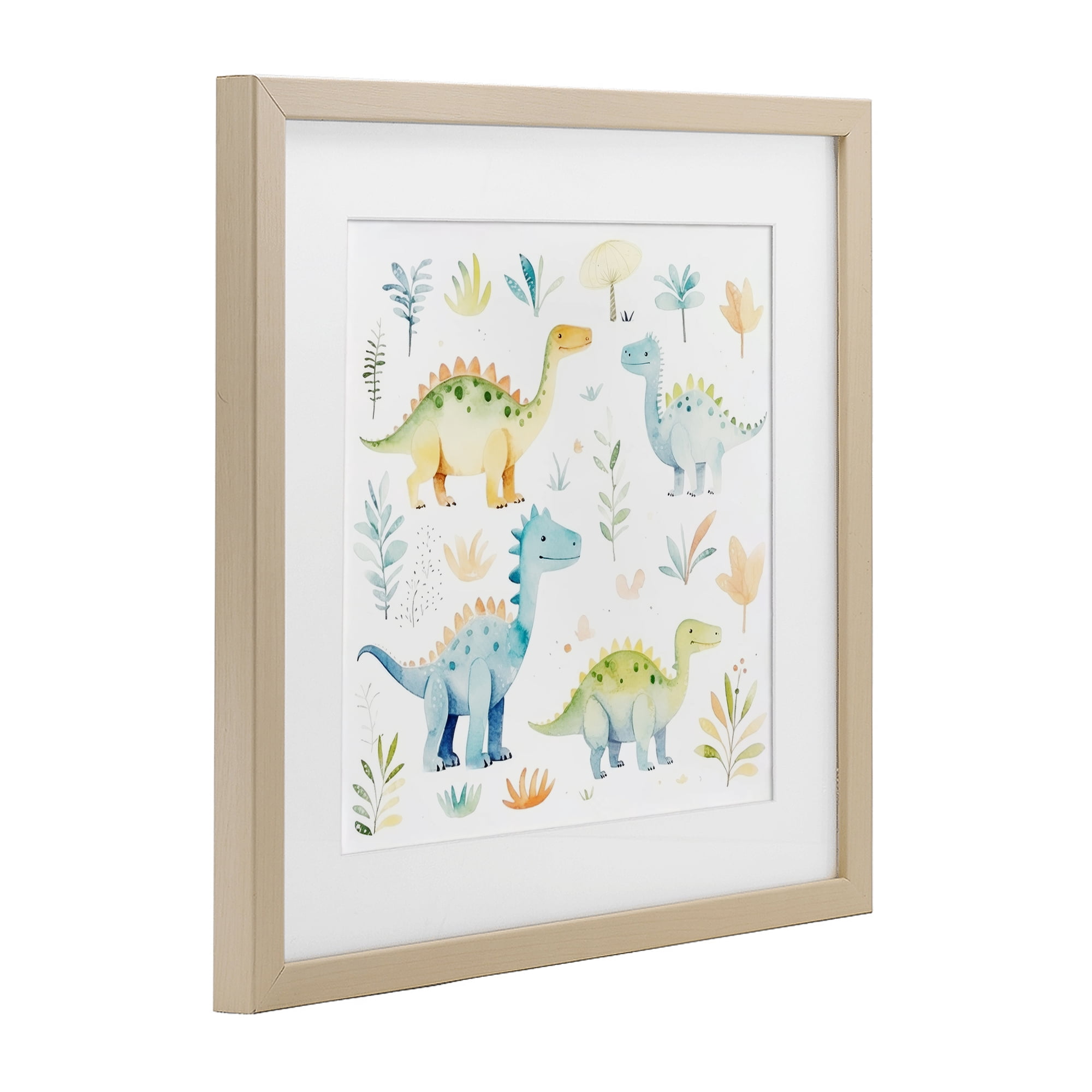 Stupell Industries Different Dinosaur Wonders Birch Framed Print Under Glass, design by Lazar Studio