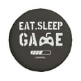 thumbnail image 2 of DouZhe Waterproof Spare Tire Cover, Brown Eat Sleep Game Slogans Prints Adjustable Wheel Covers Fit for Jeep Trailer RV SUV Car, 15 inch, 2 of 7