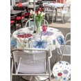 thumbnail image 6 of Outdoor Tablecloth with Umbrella Hole Zipper Blue Purple Red Hydrangea Round Tablecloth 54" Waterproof Outside Table Cloth Country Butterflies Flowers Plant Patio Table Cover Tablecloths for Picnic, 6 of 8