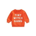 thumbnail image 1 of goowrom Chandails d'Halloween pour Tout-Petits Filles Garçons, Imprimé de Lettres, Col Rond, Manches Longues, Pulls, Hauts Décontractés de Printemps Automne, 1 of 7