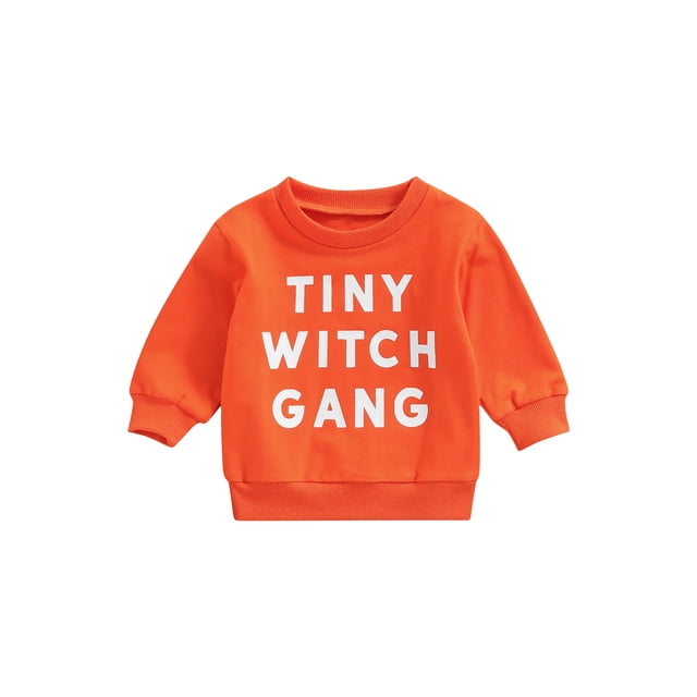 goowrom Chandails d'Halloween pour Tout-Petits Filles Garçons, Imprimé de Lettres, Col Rond, Manches Longues, Pulls, Hauts Décontractés de Printemps Automne