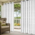 thumbnail image 3 of Balck White Faded Stripes Outdoor Curtains for Patio, Modern Abstract Art Minimalist Dots Lines Sunshade Privacy Drapes Grommet Waterproof Outside Curtains for Porch/Cabana/Balcony 54"x 84", 1 Panel, 3 of 9